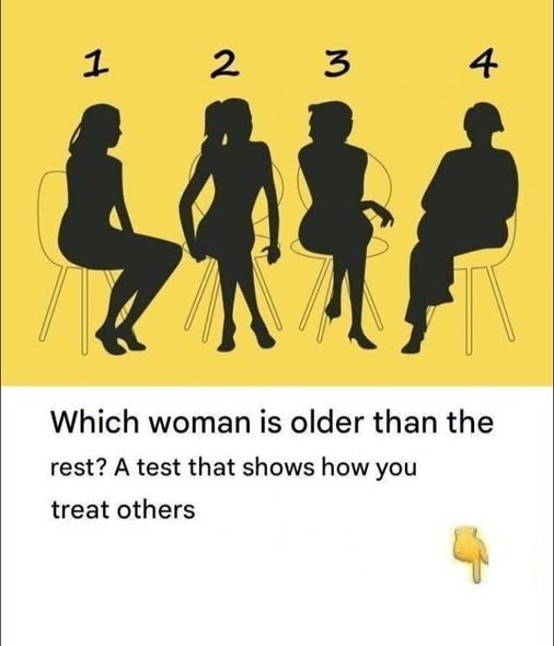 Which of these women is older than the others? A test that shows how you treat others.